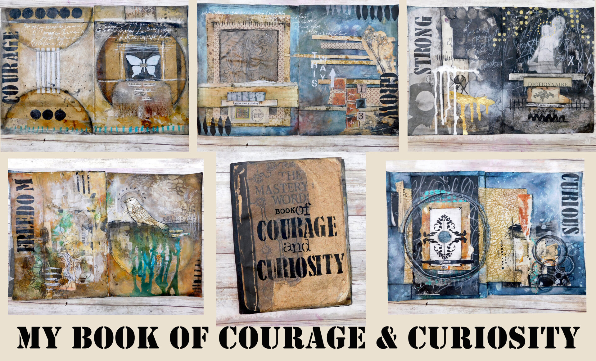 Images of mixed media journal book